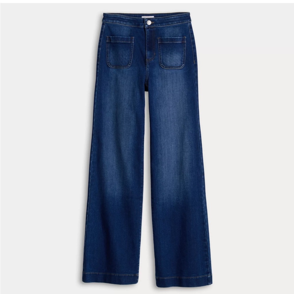 LC Lauren Conrad Super High Rise Wide Blue Women's Jeans - NWOT